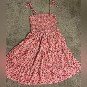 Floral Pink Smocked Dress